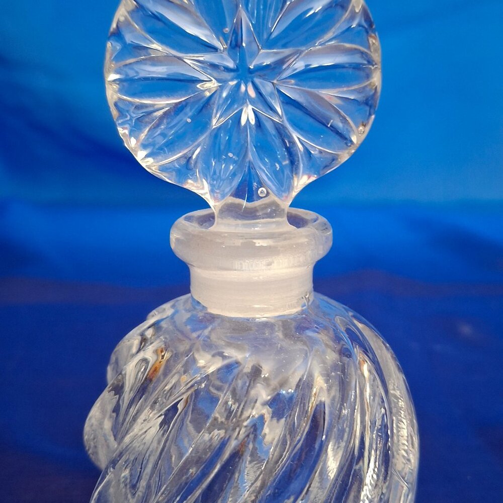 Vintage Swirled Glass Perfume Bottle with Starburst Stopper
